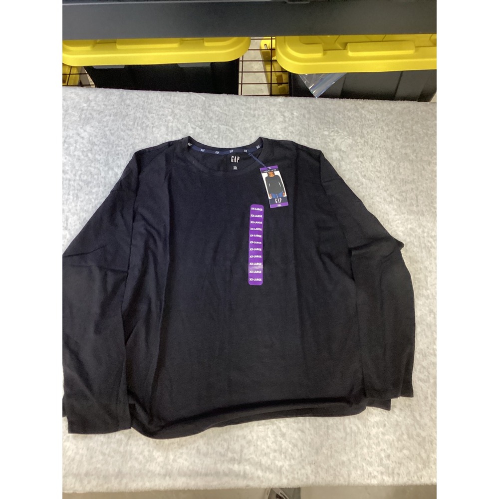 Gap‎ Womens XXL Long Sleeve Tee True Black Crewneck Knit Top GP003758 NEW